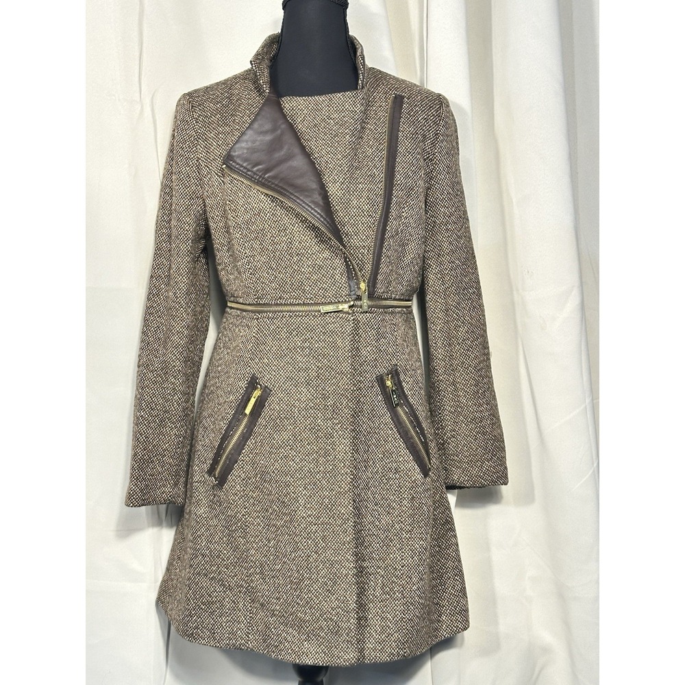 Inman Platinum Collection New Jacket Or Zip Off Cropped Jacket Size XS Brown New